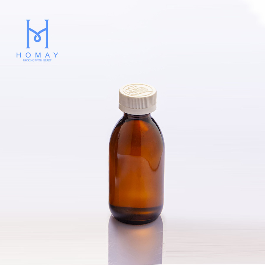 Wholesale Amber glass bottle syrup bottle DIN28mm