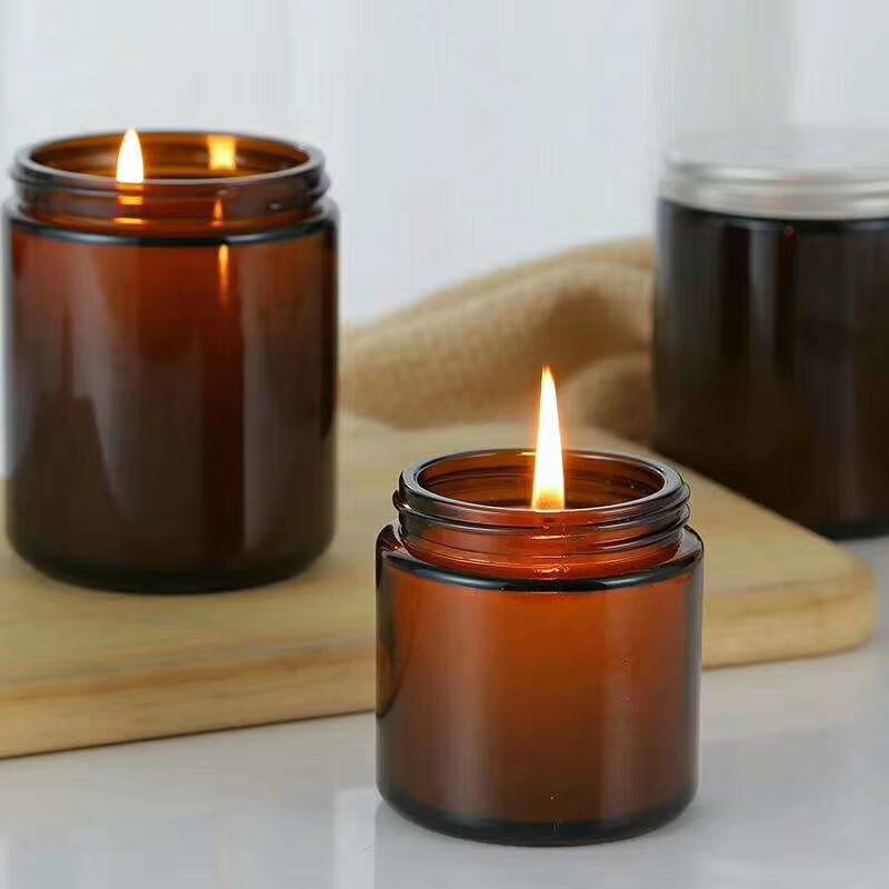 Wholesale Amber screw cap candle jars candle jars empty candle jars