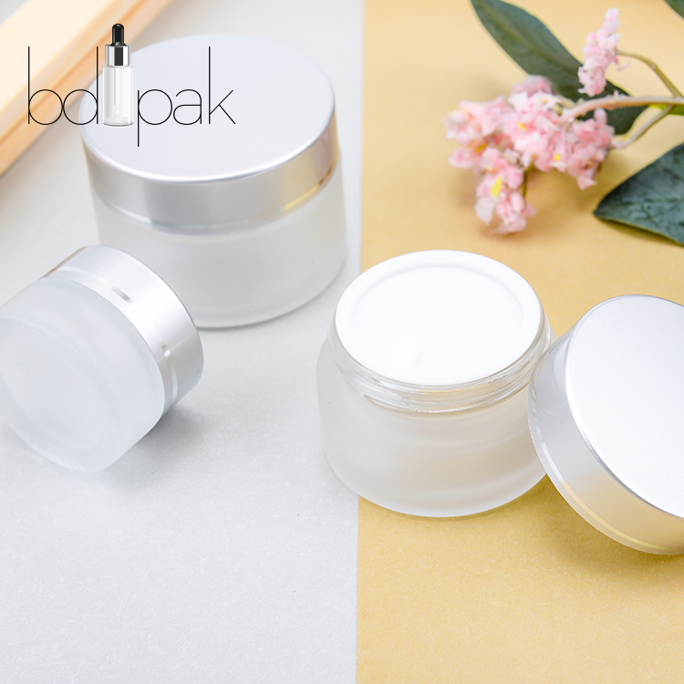 Wholesale BDPAK Empty 5ml 10ml 20ml 30 ml 50ml 100ml Cosmetic Amber Clear Glass Cream Jar For Face Cream Cosmetic