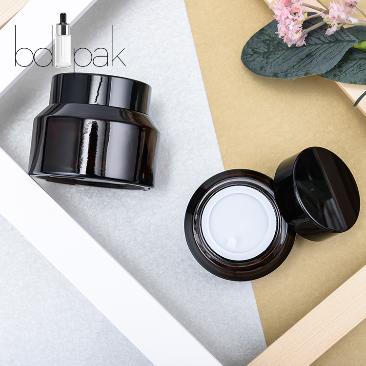 Wholesale BDPAK Empty 5ml 10ml 20ml 30 ml 50ml 100ml Cosmetic Amber Clear Glass Cream Jar For Face Cream Cosmetic
