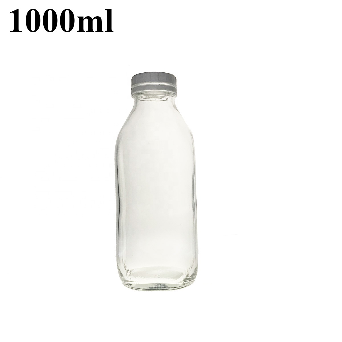 Wholesale Beverage Use 300ml 500ml 1000ml Square Glass Milk Bottle With Tamper-proof Lid