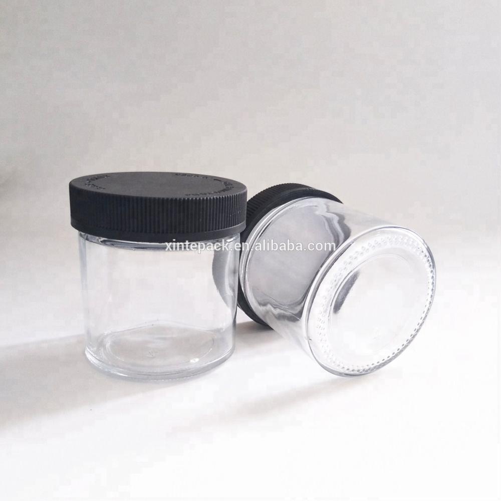 Wholesale Big Capacity 30ml 60ml 90ml 120ml Cylinder Round Clear Empty Cosmetic Packaging Glass Body Cream Jar