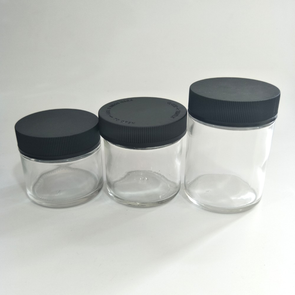 Wholesale Big Capacity 30ml 60ml 90ml 120ml Cylinder Round Clear Empty Cosmetic Packaging Glass Body Cream Jar