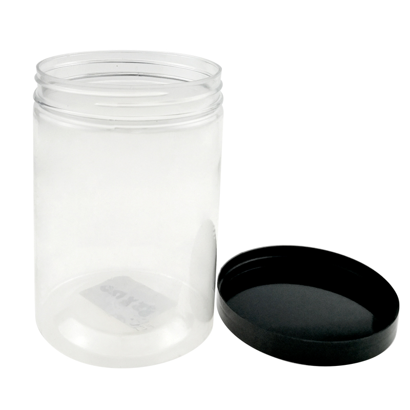 Wholesale Big Empty 320ml to 1400ml Cheap Supplier Manufacturing Plastic storage Bottles and Jars with Black Lid
