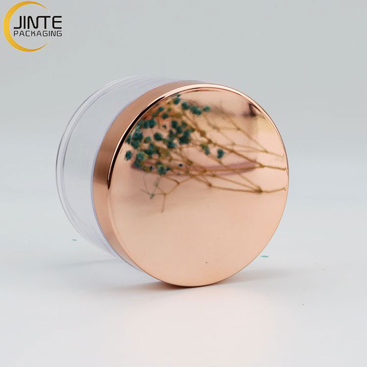 Wholesale Big Volume 150ml 200ml 250ml PETG Luxury Recyclable PETG Clear Jar with Rose gold cap for Body Butter
