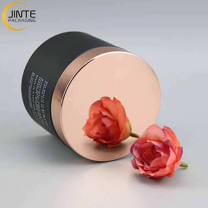 Wholesale Big Volume 150ml 200ml 250ml PETG Luxury Recyclable PETG Clear Jar with Rose gold cap for Body Butter