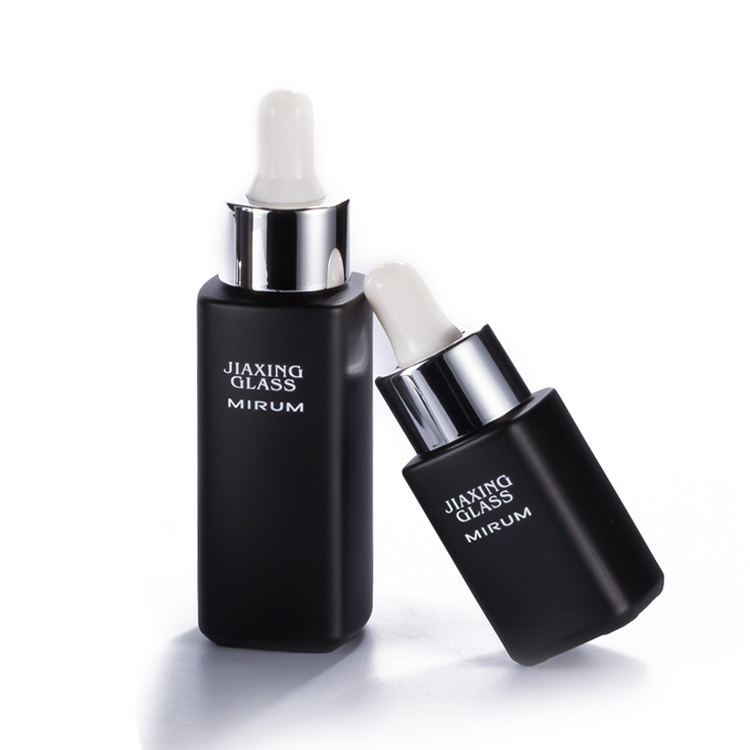 Wholesale Black Round Glass Cosmetic Container 100ml 30ml 50ml Luxury Serum/Cream Glass Cosmetic Container Jar Bottle with Lid