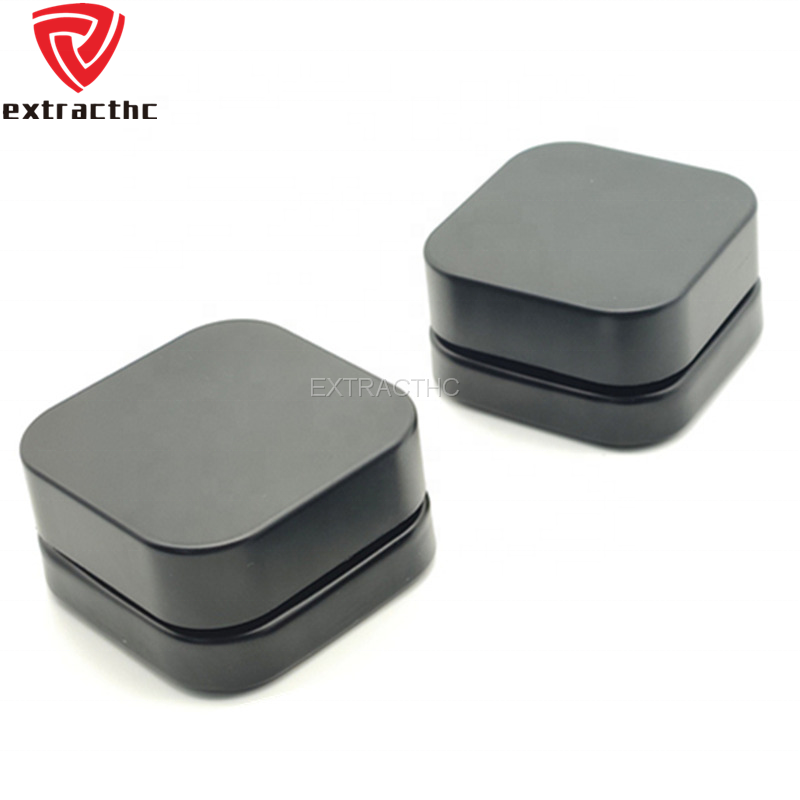 Wholesale Black UV Glass Concentrate Container Square Cube Style 5ml 7ml 9ml Glass Jar with Child Resistant Black Lids