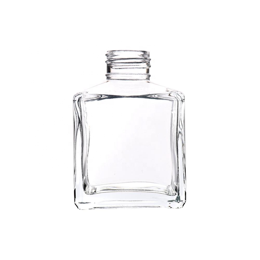 Wholesale Black transparent frost red Square Diffuser Glass bottles Reed Diffuser Bottle with screw cap