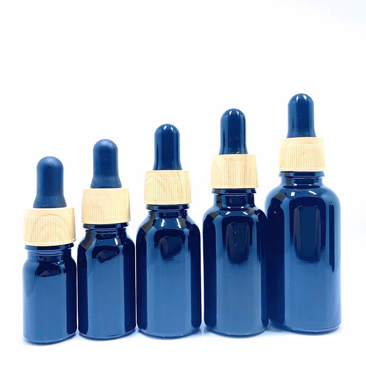 Wholesale Blue Serum Glass Essential Oil Dropper Bottles Glass Bottles with Dropper