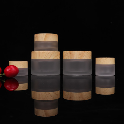 Wholesale Body Glass Containers For Scrubs Cosmetic Cream Jar Frosted Glass Cream Jars Custom Lip Scrub Containers Glass