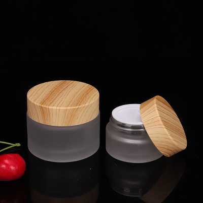 Wholesale Body Glass Containers For Scrubs Cosmetic Cream Jar Frosted Glass Cream Jars Custom Lip Scrub Containers Glass