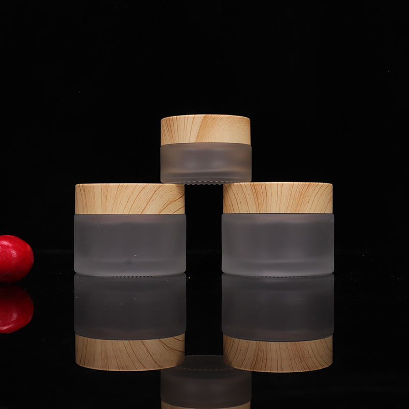 Wholesale Body Glass Containers For Scrubs Cosmetic Cream Jar Frosted Glass Cream Jars Custom Lip Scrub Containers Glass