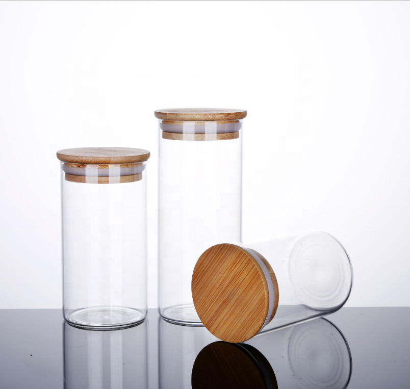 Wholesale Borosilicate Glass Jar Bulk Glass Jar with Silicone Lid
