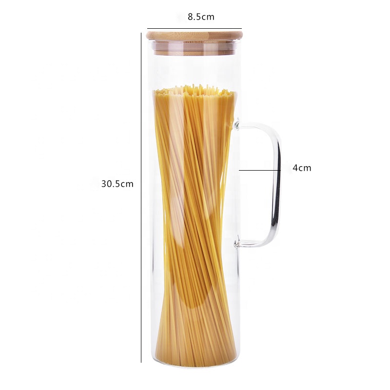 Wholesale Borosilicate Glass Storage Jar with Wooden Lid Glass Jar Borosilicate