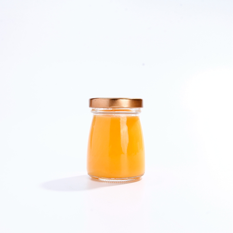 Wholesale Bulk High Quality100ml 200ml Fresh Milk Bottle Dessert Glasses Pudding Jar With Metal Lid