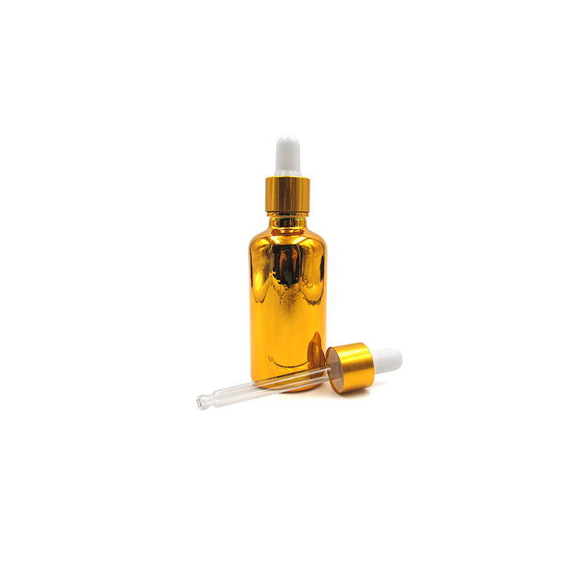 Wholesale CBD oil skin care use 1oz 30ml 50ml 100ml gold glass dropper bottle Cosmetic Gold Bottle with free sample