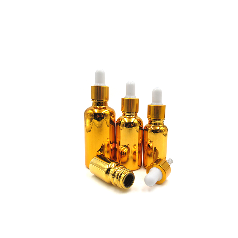 Wholesale CBD oil skin care use 1oz 30ml 50ml 100ml gold glass dropper bottle Cosmetic Gold Bottle with free sample
