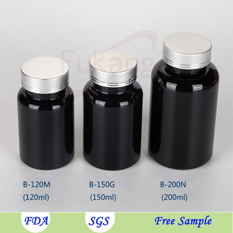 Wholesale CRC PET Plastic Black Sex Pill Medicine Capsules Bottles