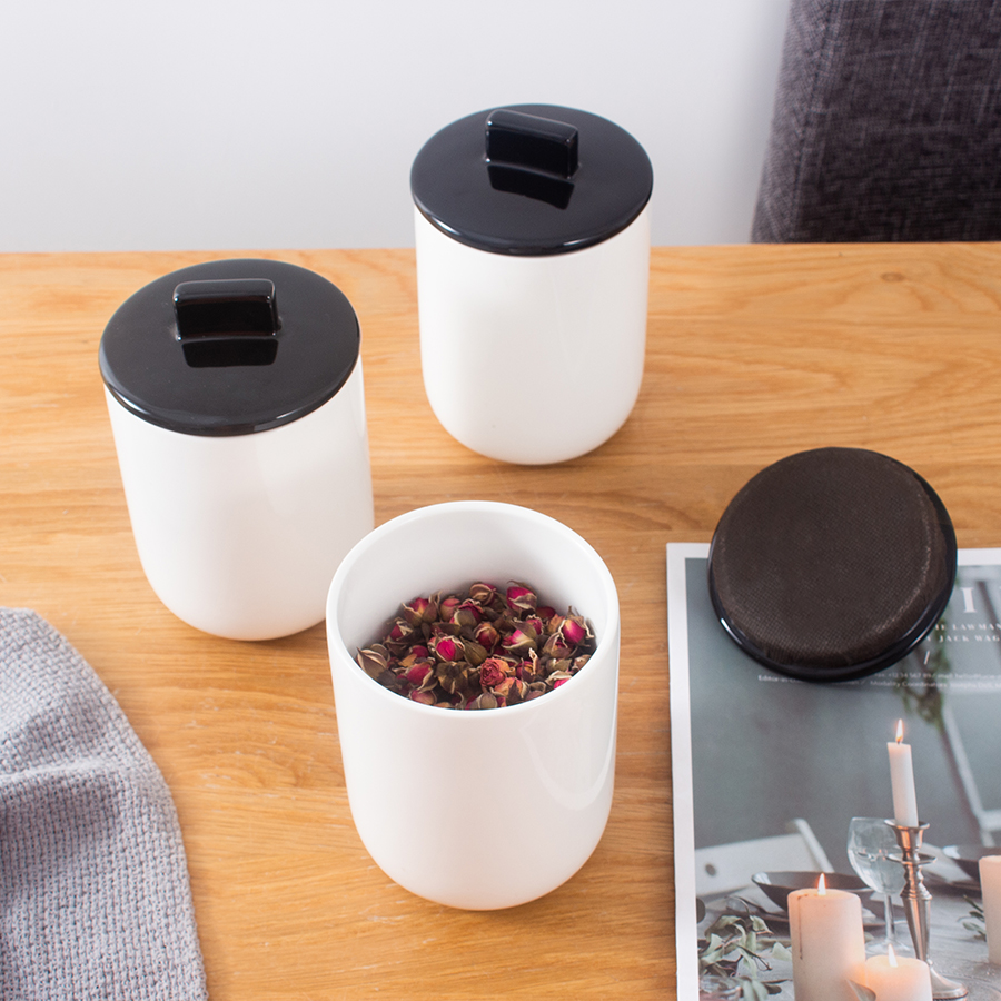Wholesale Ceramic Food Storage Jar Sets Porcelain Flower Tea Coffee Bean Canister with Airtight Ceramic Lid Set of 3