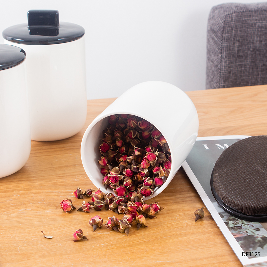 Wholesale Ceramic Food Storage Jar Sets Porcelain Flower Tea Coffee Bean Canister with Airtight Ceramic Lid Set of 3