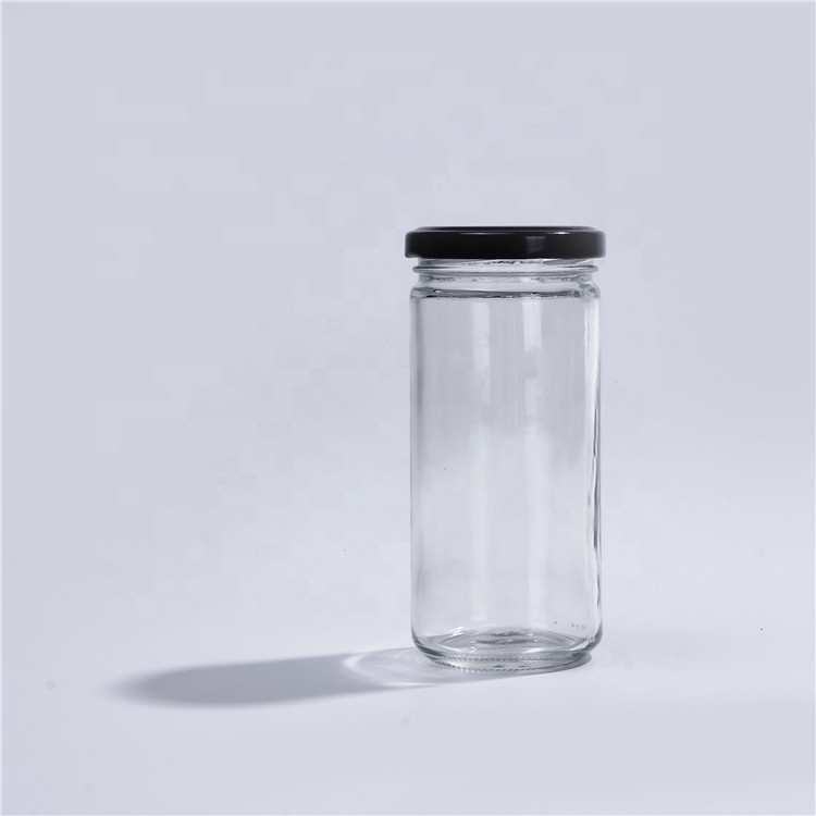 Wholesale Cheap 8oz 250ml Empty Clear Transparent Food Storage Packaging Sauce Honey Jam Glass Jar With Twist Off Lid