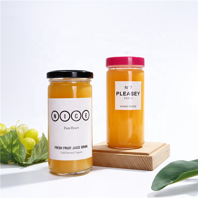 Wholesale Cheap 8oz 250ml Empty Clear Transparent Food Storage Packaging Sauce Honey Jam Glass Jar With Twist Off Lid