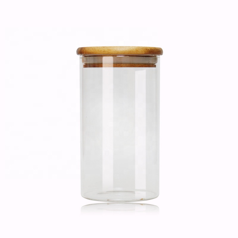 Wholesale Cheap Borosilicate Glass Storage Jar Food Container with Bamboo Lid
