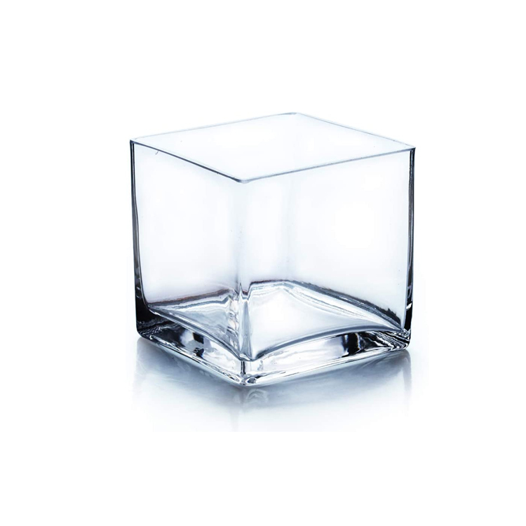 Wholesale Cheap Empty Glass Candle Jar Tumbler Clear Small Square For Wedding