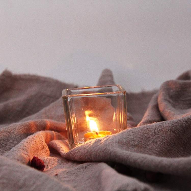 Wholesale Cheap Empty Glass Candle Jar Tumbler Clear Small Square For Wedding