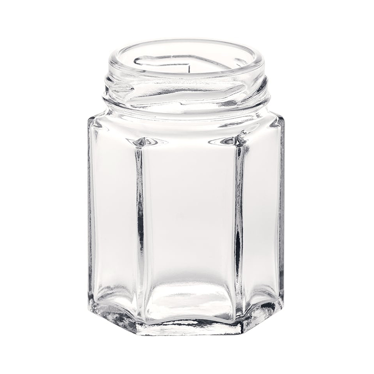Wholesale Cheap Price Honey Jars Glass Hexagonal With Metal Closure