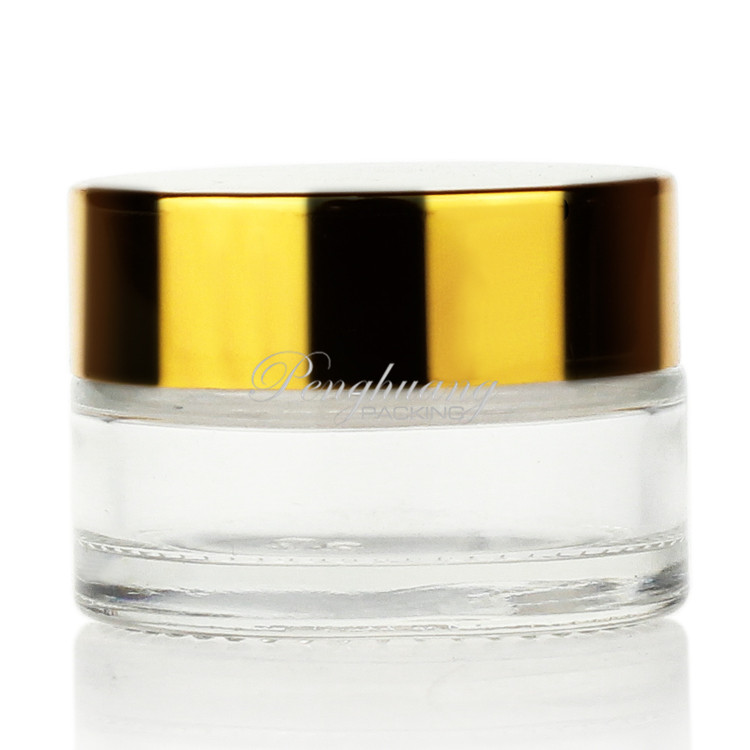Wholesale Child Resistant Container Glass Cosmetic Jar 20g Aluminum Cap