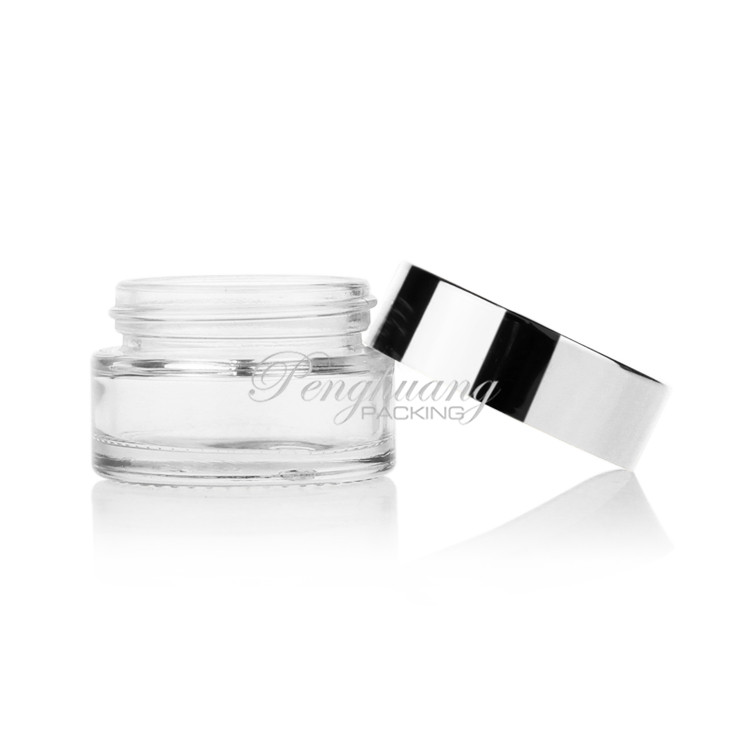 Wholesale Child Resistant Container Glass Cosmetic Jar 20g Aluminum Cap