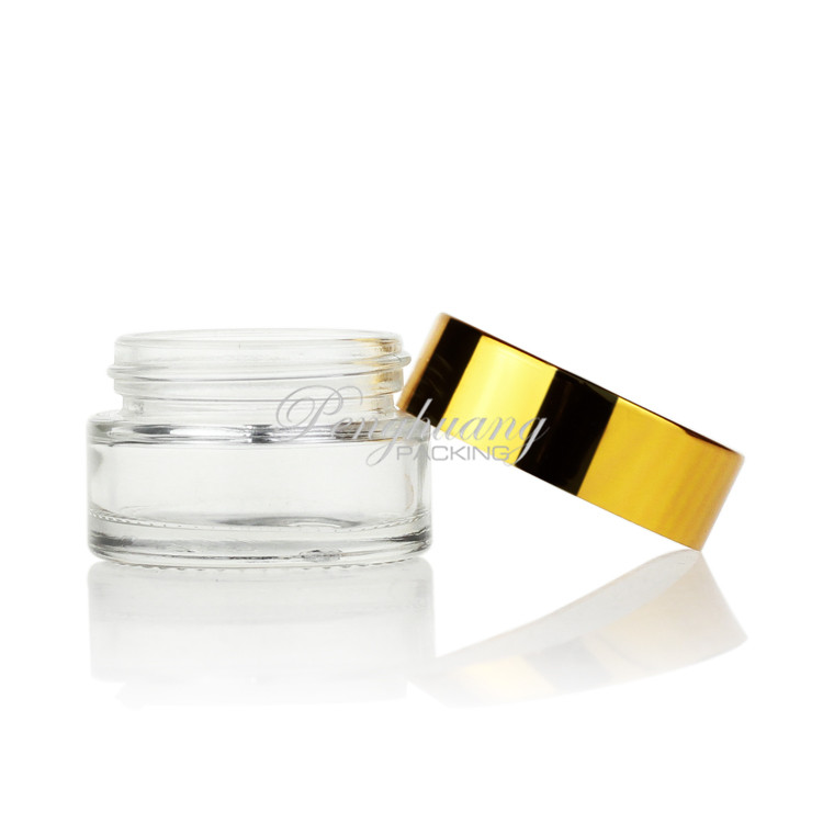 Wholesale Child Resistant Container Glass Cosmetic Jar 20g Aluminum Cap