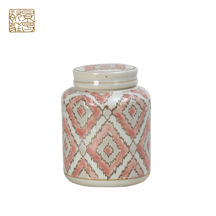 Wholesale Chinese cream porcelain luxury custom ceramic storage jar