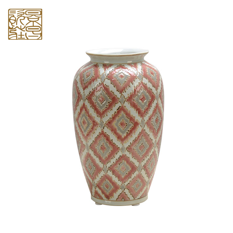 Wholesale Chinese cream porcelain luxury custom ceramic storage jar