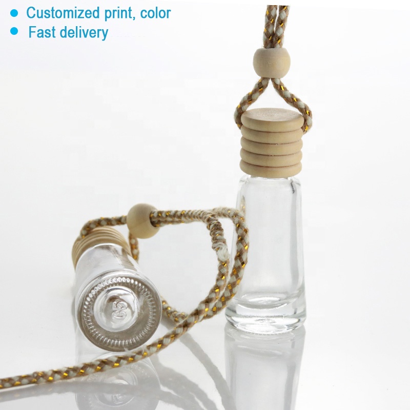 Wholesale Clear 10ml Car Diffuser Bottles Perfume Empty Wooden Cap Car Perfume Bottle (CG06B)