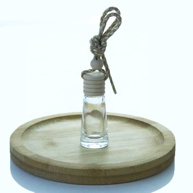 Wholesale Clear 10ml Car Diffuser Bottles Perfume Empty Wooden Cap Car Perfume Bottle (CG06B)