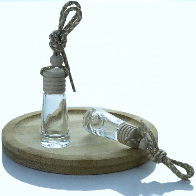 Wholesale Clear 10ml Car Diffuser Bottles Perfume Empty Wooden Cap Car Perfume Bottle (CG06B)