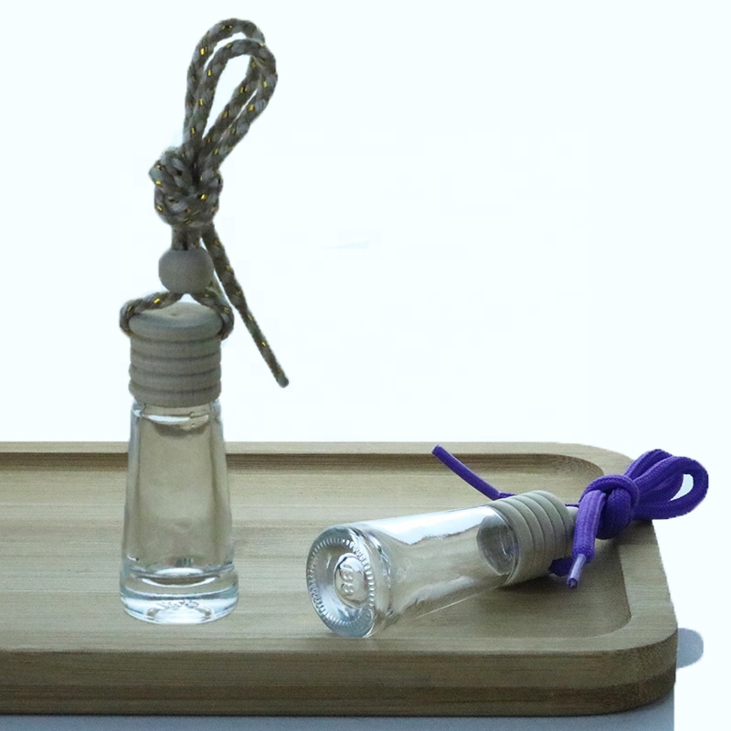 Wholesale Clear 10ml Car Diffuser Bottles Perfume Empty Wooden Cap Car Perfume Bottle (CG06B)