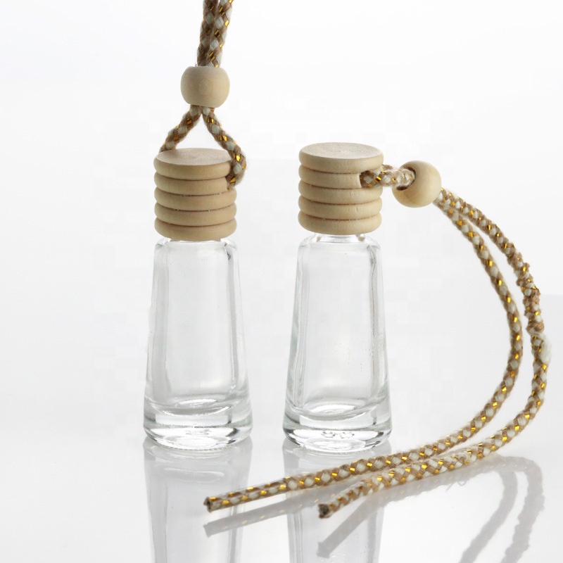 Wholesale Clear 10ml Car Diffuser Bottles Perfume Empty Wooden Cap Car Perfume Bottle (CG06B)