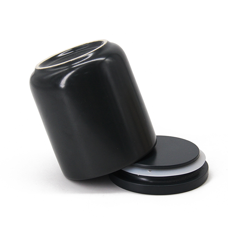 Wholesale Clear And Black Frosted Empty Wide Mouth Container Glass Candle Jars With Wood Lid In Bulk