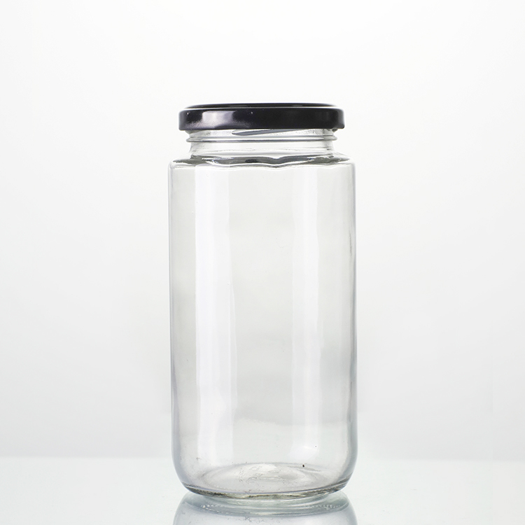 Wholesale Clear Empty 720ml 24oz Tall Cylinder Sauce Bottles Jam Honey Canning Pickle Container Food Glass Jars With Lids