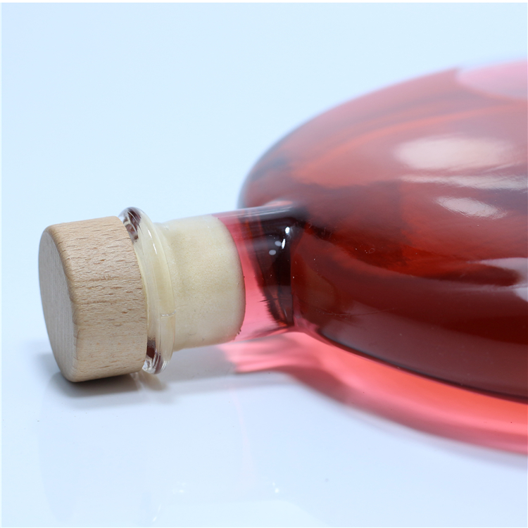 Wholesale Clear Flat Round 500 ml Glass Olive Oil Bottle with Cork