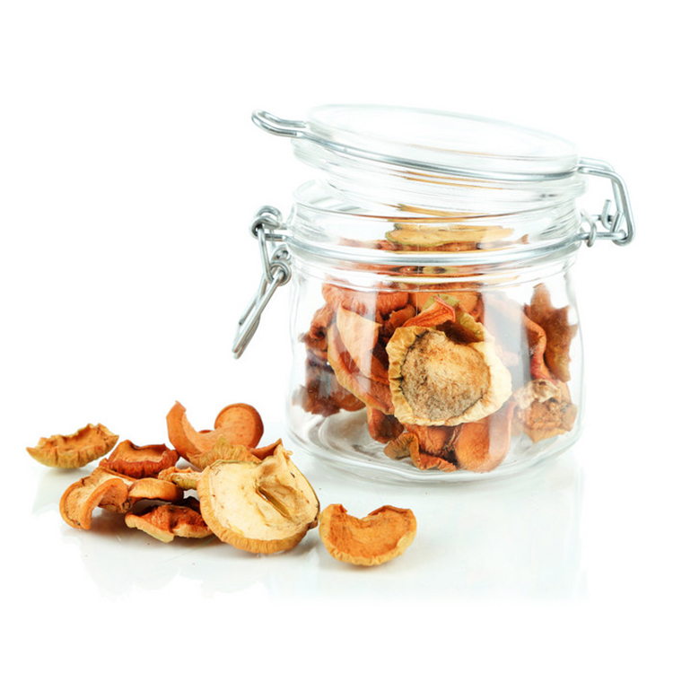 Wholesale Clear Glass Airtight Watertight Honey Jar Food Storage Container With Stainless Steel Clasp