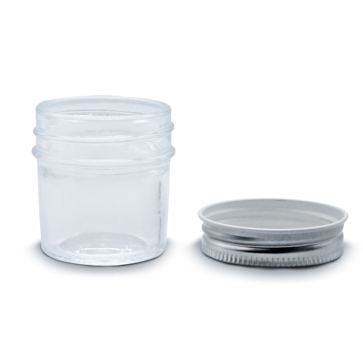 Wholesale Clear Glass Jam Jar Cake Mousse Cup Caviar Jar Sealed Mason Jar With Metal Lid