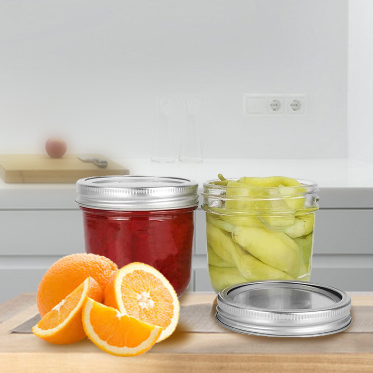 Wholesale Clear Glass Jam Jar Cake Mousse Cup Caviar Jar Sealed Mason Jar With Metal Lid