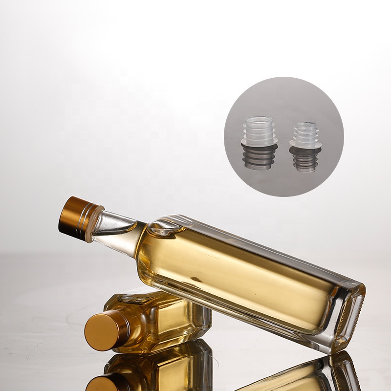 Wholesale Clear Glass Square Shape 100ml Empty Olive Oil Glass Bottles
