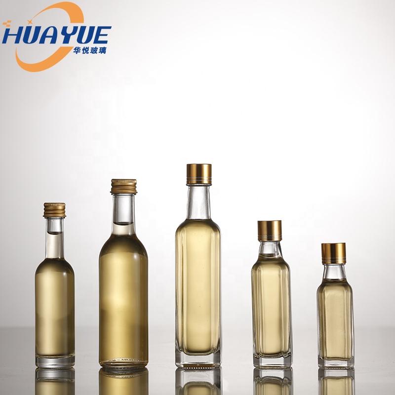 Wholesale Clear Glass Square Shape 100ml Empty Olive Oil Glass Bottles