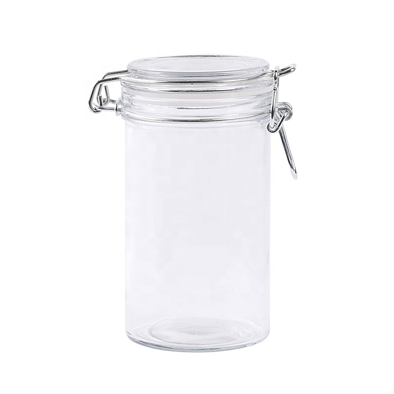 Wholesale Clear Glass Storage Jar With Flip Top Cap